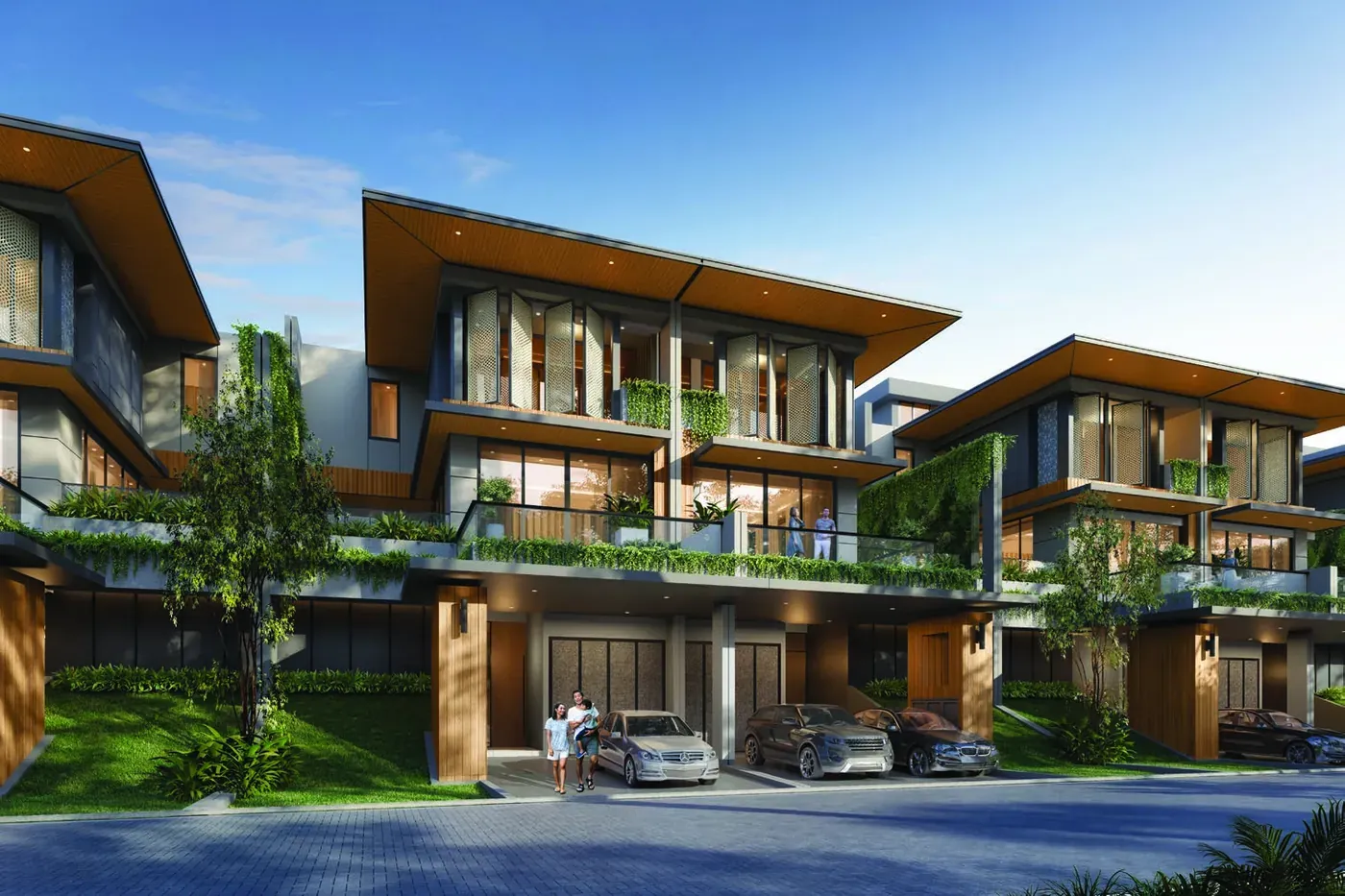 Ilustrasi deretan rumah The Signature, Golf Island